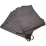 ROUNDSQUARE Traveling Nylon Shoe Bags 12*15" (8, Black)