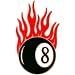 Men's T-Shirt : Flaming 8 Ball - Billiards - Goth Punk Emo