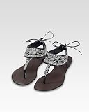 Spiegel Flat Rhinestone Trim Beaded Sandals