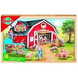 SHURE FARM LIFE 4 PUZZLES IN A BOX