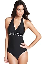 Halterneck Spotted Band Swimsuit