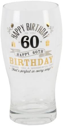 Sinography Personalised 60 60th Birthday Pint Glass in Gift Box - Add Your Own Message
