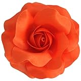 Sara Monica Flower Hair Clip and Pin Rose_Made in the USA (Orange)
