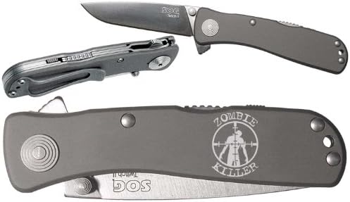 Zombie Killer T&B Custom engraved SOG Twitch II TWI-8 Assisted Folding Pocket Knife by NDZ Performance