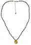 14k Gold Filled Garnet & Citrine Beaded Necklace w/ Citrine Drop Pendant, 16-18"