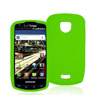 Neon Green Silicone Rubber Gel Soft Skin Case Cover for Samsung Droid Charge 4G LTE i510 i520 / Stealth / Inspiration Phone New By Electromaster