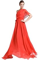 Hot Sale Women's Stunning Draped One Shoulder Evening Gown With Sash