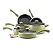 Paula Deen Signature Nonstick Cookware Set / Pots and Pans Set - 15 Piece, Pear Speckle