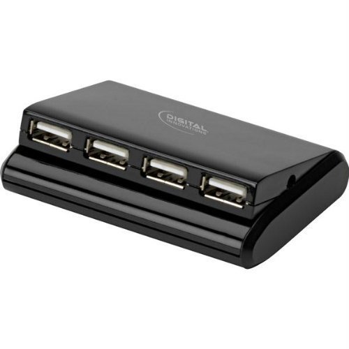 Digital Innovations Connect + Charge 4-Port Travel Hub - Hub - 4 x Hi-Speed USB - desktop