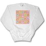 S. Fernleaf Designs Patterns Folk Art - Patterns, Folk Art, Whimsical, Houses, Pink, Snow Accent - Sweatshirts
