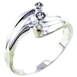 Sterling Silver Petite Three Stone Cz Wrap Promise Ring