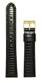 Men's Genuine Lizard Watchband  Black 20mm Long Watch Band