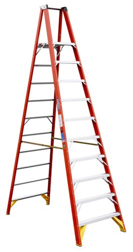 Werner P6210 300-Pound Duty Rating Fiberglass Platform Ladder, 10-Foot
