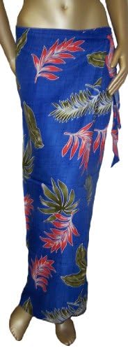 Womens 'Hawaiian Tropics' Blue Sarong Wrap - One Size Fits All