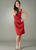 Shirred V-Cut Formal for Bridesmaid Formal Prom