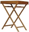 Bamboo Butler Tray on Stand 25 1/2"L x 17 3/4'W X 31 3/4"H