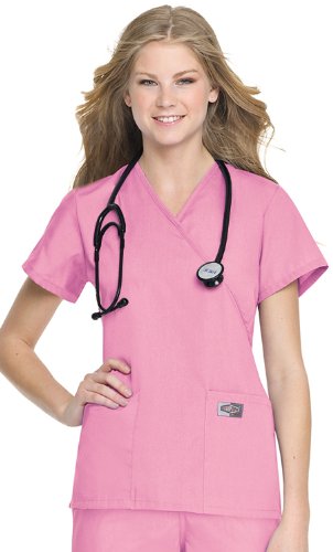 ScrubZone by Landau Women's Crossover Solid Scrub Top