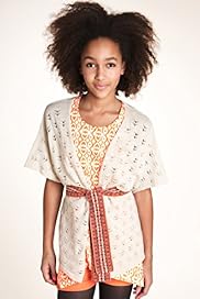 Girls Limited Pure Cotton Pointelle Cardigan with Belt