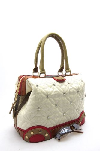 6663 MyLUX Close-Out High Quality Women/Girl Fashion Designer Work School Office Lady Student Handbag Shoulder Bag Purse Totes Satchel Clutches Hobos (SUNGLASSES NOT INCLUDED) (Beige)