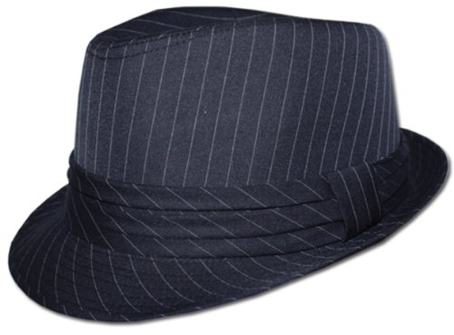 Unisex Structured Pinstripe Fedora Hat ( 3 Colors )