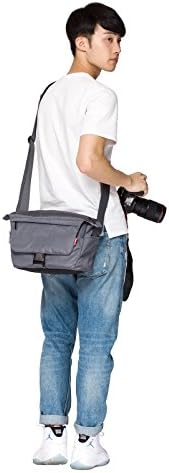 YAHER Nylon Messenger SLR DSLR Digital Shoulder Camera Case Gadget Bag With Rain Cover (Grey)