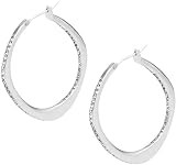 Fossil Earrings - Crystal Rims (Color: Paladium)