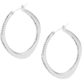 Fossil Earrings - Crystal Rims (Color: Paladium)