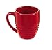 Chantal Ceramic 20-Ounce Ring Mug, Semi-Gloss Red, Set of 4