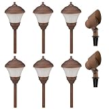 Malibu LT5019T8 Low Voltage Garden Light Kit with Six 4-Watt Metal Tier Lights and Two 10-Watt Metal Floodlights, Aged Bronze