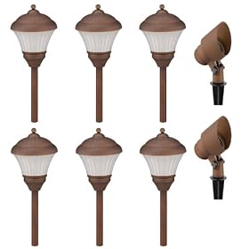 Malibu LT5019T8 Low Voltage Garden Light Kit with Six 4-Watt Metal Tier Lights and Two 10-Watt... by Malibu