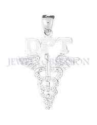 14K White Gold Dpt Doctor Of Physical Therapy Pendant