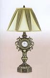 Scroll Traditional Table Lamp With Clock