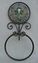 Fleur De Lis French Metal Towel Ring Holder Bath Room