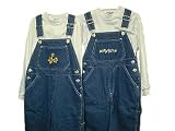 Girls Sizes 4/ 5/ 6/ 6X Denim Embroidered Bib Pocket Overall 2 Piece Set. (Prepack=24 Sets Assorted Sizes/Emb. Designs, Each $8.00)