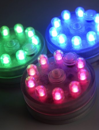 Acolyte Submersible 9 LED RGB, Color Changing Light, SUPER Bright (Pack of 3)