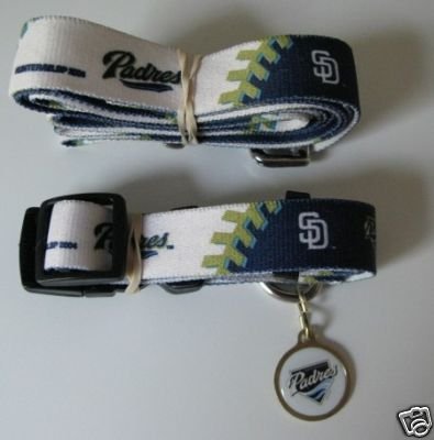 San Diego Padres Dog Pet Set Leash Collar ID Tag XS