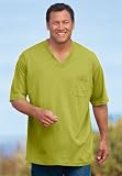 KingSize Big & Tall Heavyweight Cotton V-Neck Tee Shirt with Pocket