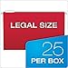 Pendaflex Recycled Hanging Folders, Legal Size, Red, 1/5 Cut, 25/BX (81628)