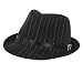 PINSTRIPE STINGY BRIM BELT CRYS FEDORA TRILBY HAT BLACK SMALL / MEDIUM