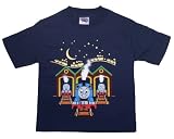 THOMAS THE TANK ENGINE THOMAS AT STATION Glow-in-the-Dark 2-Sided Navy Blue Tee