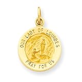 14k Our Lady of Lourdes Medal Charm