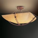 Justice Design PNA-9714-25-WFAL-DBRZ, Porcelina Crossbars Semi Flush Lighting, 8 Light, 600w, Bronze