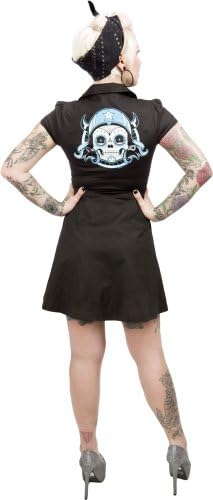 Black and Aqua Blue Derby Diabla Dress from Sourpuss Clothing (Small)