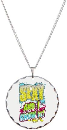 Necklace Circle Charm Sexy and I Know It Neon