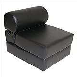 IMAGE OF Ebony Adult Foam Sleeper Chair (Vinyl)