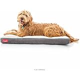 BRINDLE Soft Memory Foam Dog Bed with Removable Washable Cover - 40in x 26in - Khaki