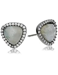 Marcia Moran "Russet" Gunmetal Triangle Shaped Cubic-Zirconia Stud Earrings