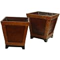 Resin Planter 2-pc. Set - Brown (18")