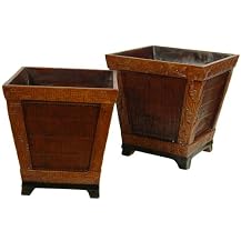 Resin Planter 2-pc. Set - Brown (18")