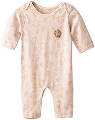 Yoyosoudou Organic Cotton Unisex Baby Onesies Coverall Romper (12-18 Months(31.5 inch), Light Coffee)